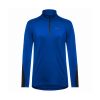 Front view of women's gore wear mid long sleeve zip shirt in blue (7596640895138)