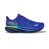 Lateral side of the right shoe from a pair of Hoka Men's Clifton 9 GTX Running Shoes in the Dazzling Blue/Evening Sky colourway (7922027266210)