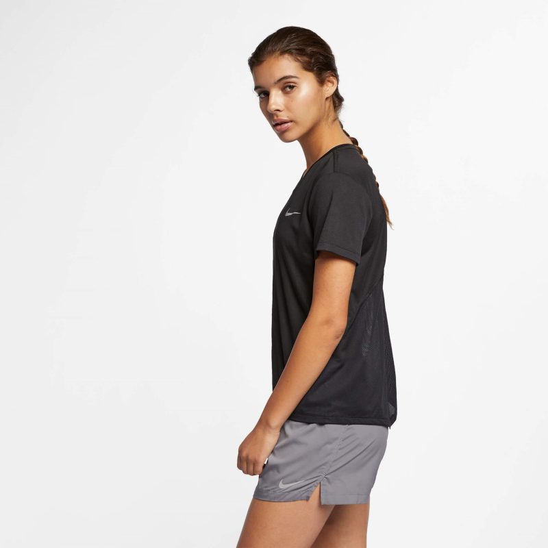 AJ8121 010 Nike W MilerShort SleeveRunningTop Side