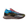 Lateral side of the right shoe from a pair of Nike Men's Pegasus Trail 4 GORE-TEX Waterproof Running Shoes in the Black/Vivid Sulfur-LT Photo Blue colourway (8023256727714)