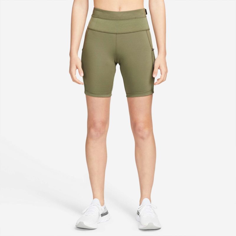 Front view of women's nike df epic luxe trail mr tight short (7328947241122)