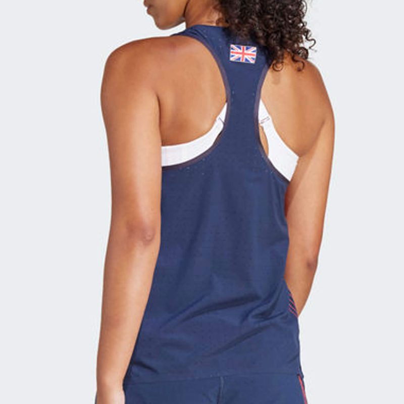 IS3561 W adidas Team GB Adizero Running Tank Top Back detail On model