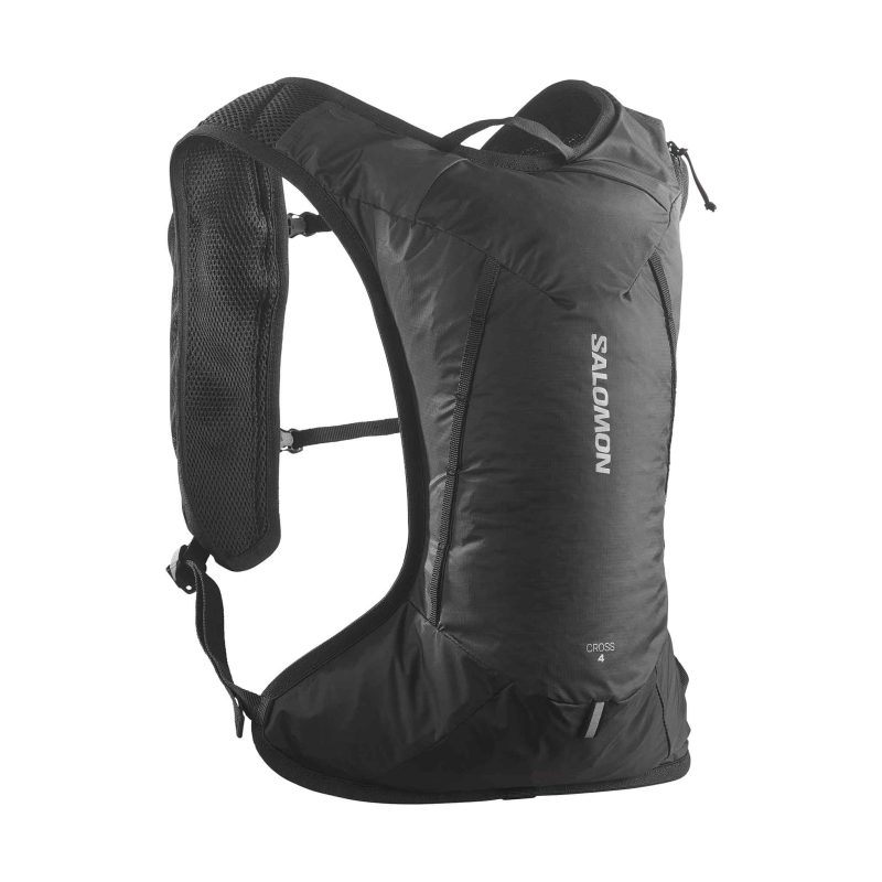 Back of a Salomon Unisex Cross 4 Rucksack in the Black colourway (8407394123938)