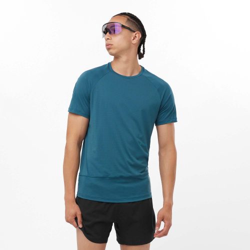 LC2195500 M Salomon CrossRunGFXShortSleeveT Shirt frontonbody