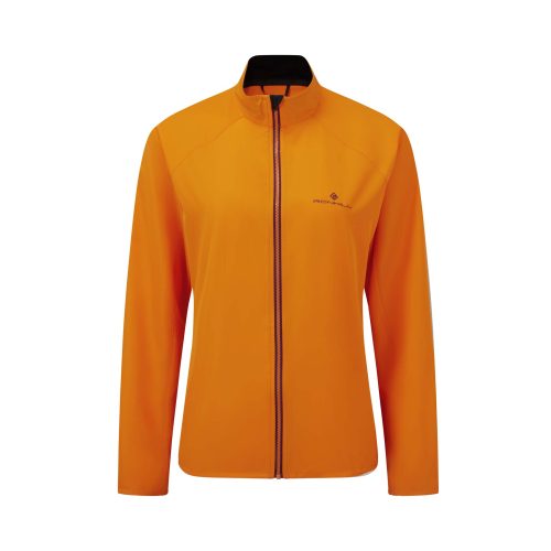 Front view of Ronhill Women's Core Running Jacket in orange (7578008256674)