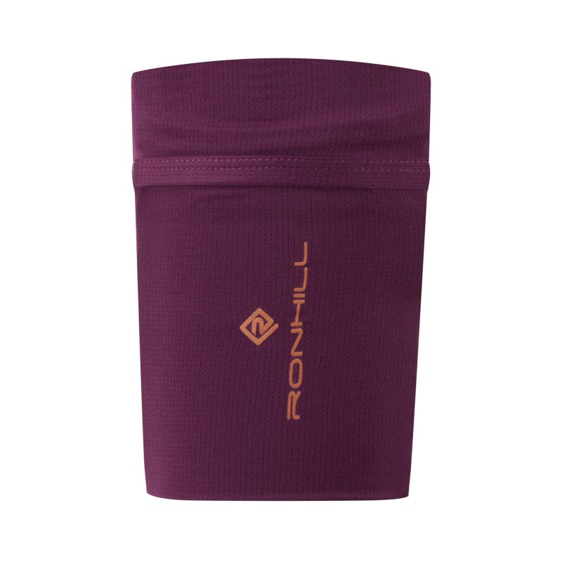 Front view of Ronhill Unisex Stretch Arm Running Pocket in purple (7601356931234)