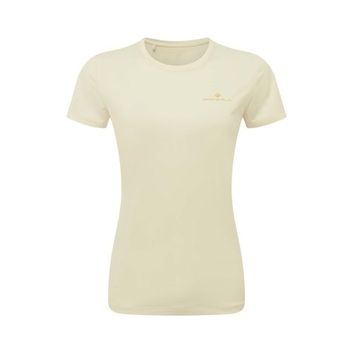 Front view of Ronhill Women's Tech S/S Running Tee in white. (7739497775266)