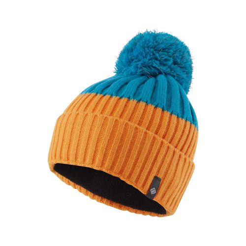 Front angled view of Ronhill Unisex Bobble Running Hat in orange (7602266964130)