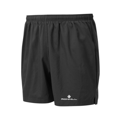 Front view of Ronhill Men's Core 5" Running Short in black. (7743520735394)