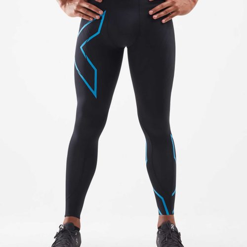 Front view of men's 2XU mcs run compression tights (7046335463586)